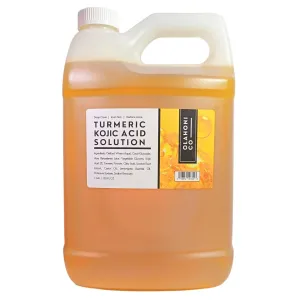 1 Gallon - Turmeric & Kojic Acid Solution, Facial Cleanser for Discoloration, Dark Spots, Acne Scars, Uneven Skin. Deep Clean & Unclog Pores, Brighten, Glow & Smooth Skin.