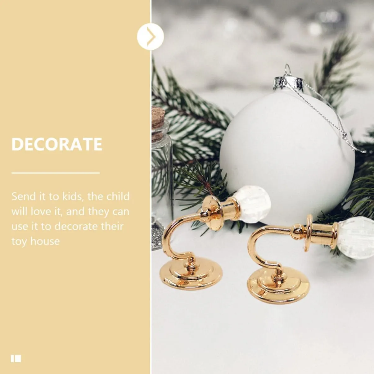 1 Pair Mini Wall Sconces of Dollhouse Miniature Lamps for Scene Decoration Realistic Design Compact Easy to Install Present for House