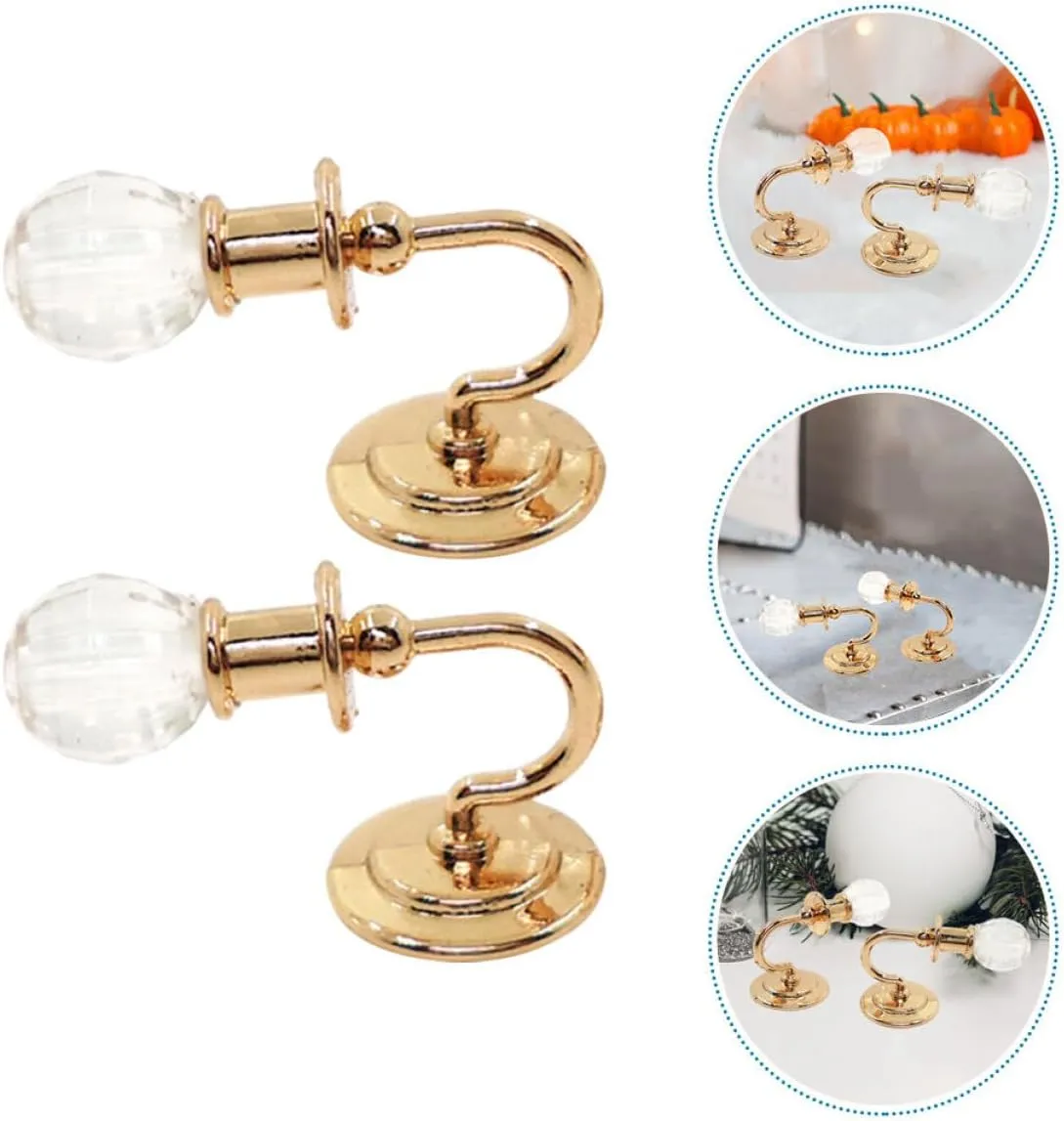 1 Pair Mini Wall Sconces of Dollhouse Miniature Lamps for Scene Decoration Realistic Design Compact Easy to Install Present for House
