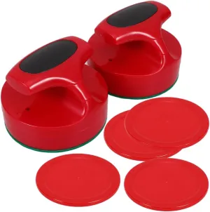 1 Set Mini Air Hockey Pucks and Paddles 82mm Air Hockey Paddles Pushers Replacement Pusher Mallets Hockey Goalies for Air Hockey Game Tables