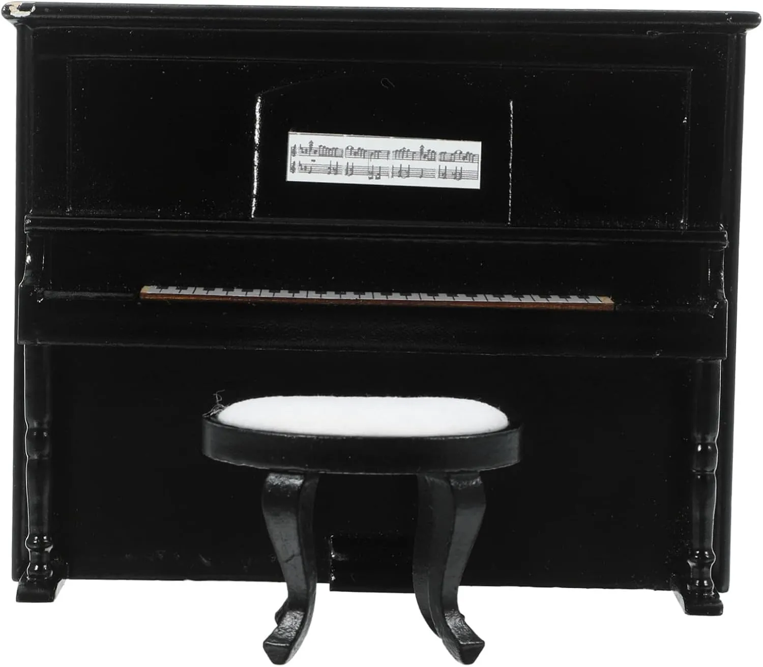 1 Set Miniature House Piano and Stool Decorative Dollhouse Furniture Upright Piano Model with Stool for Mini Decor for Enhancing Cozy Atmosphere