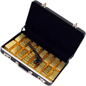 1 Set Simulated Suitcase Decorative Craft Miniature Decors Mini Golden Bricks Models Bricks Decoration Mini Bricks Ornament Crafts Decoration Doll House Accessory