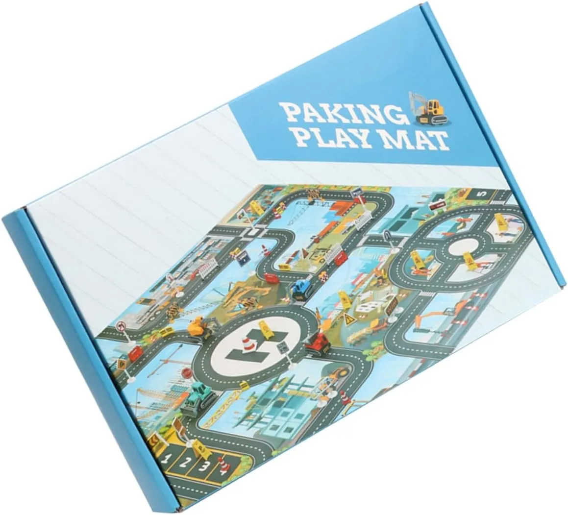 1 Set Traffic Learning Carpet Alloy Car Game Pad Interactive Game Toy Boys and Girls Educational Toy Parent-Child Interactive