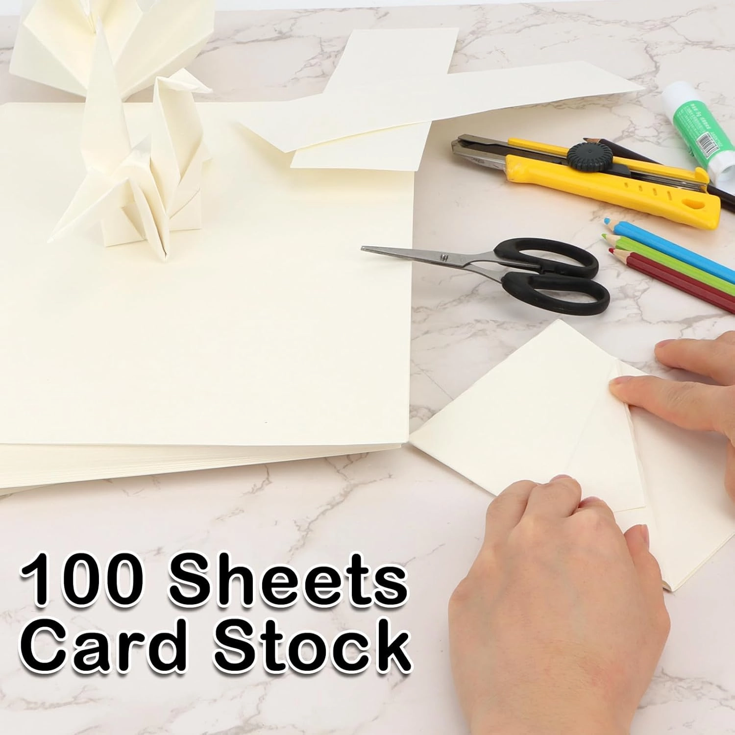 100 Sheets Cream Cardstock 8.5 x 11 Off White Card Stock,Ivory Cardstock Paper 66lb/180gsm Thick Card Stock Printer Paper for Invitations, Certificates DIY Crafts Cards Making