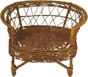 1:12 Doll House Rattan Chair Miniature Craft Ob11 Wicker Chair Accessories Miniature Dollhouse Furniture Set for Scene Decor