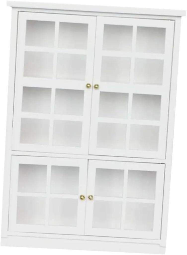 1:12 Miniature Dollhouse Accessory Wooden Cabinet Smooth Surface Simple Design