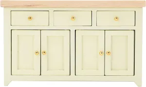 1:12 Scale Birch Dollhouse Storage Cabinet - Miniature Living Room Furniture for Dollhouses (Cream Color)