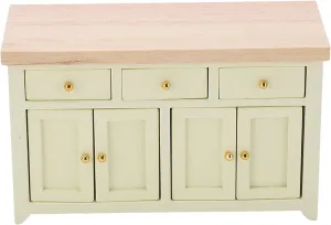 1:12 Scale Wooden Dollhouse Cabinet, Miniature Birch Storage Furniture for Living Room and Kitchen, Doll House Toys (Cream Color)