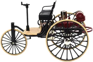 1:12 Vintage Car Model Three-Wheeled Classic Car Model Ornaments Vintage Tricycle Model Ornament Finger Bike Dollhouse Desktop Decor
