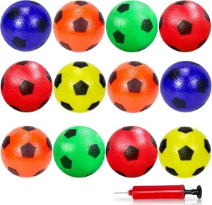 12 Pack Mini Soccer Balls for Kids, 4'' Inflatable Mini Balls for Indoor Outdoor Games, Small Soccer Ball for Pool Beach Garden Sports Game Party Supplies