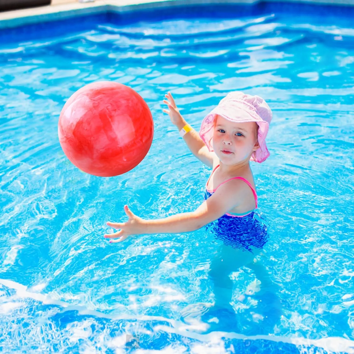 12 Pcs Marbleized Bouncy Balls Kick Balls Inflatable Sensory Balls for Beach School Playground Indoor/Outdoor Play Balls