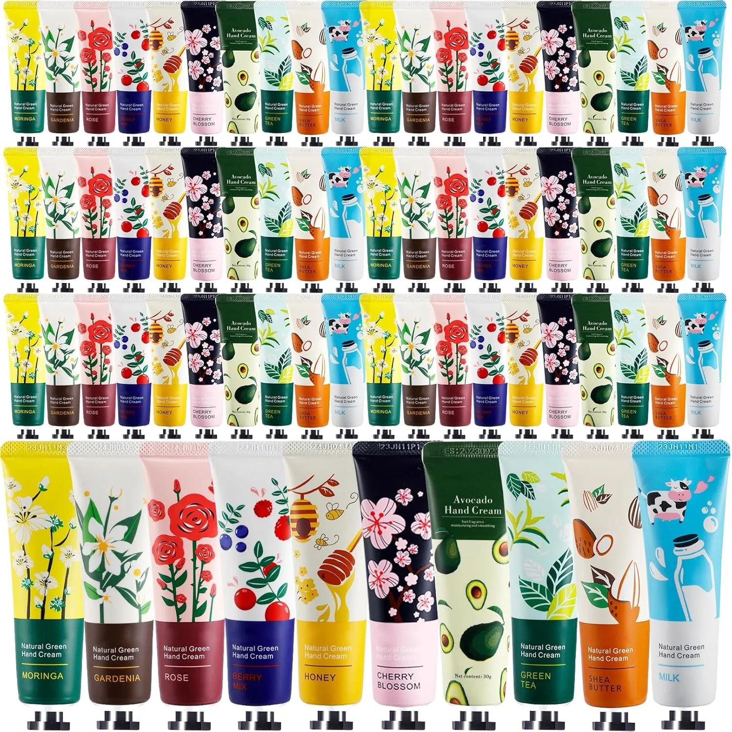 120 Pack Hand Cream for Women,Bulk Hand Lotion Travel Size for Dry Cracked Hands,Moisturizing Hand Care Cream,Natural Plant Fragrance Mini Hand Lotion Gifts For Birthday Party Favors,10 Styles