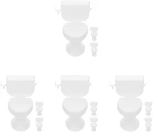 12pcs Miniature Toilet for Dollhouse Realistic Fairy House Furniture Decorative Model Plastic Design for Cozy Bathroom Scene for Creative Play and Decoration