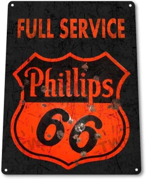 12" x 16" TIN Sign Phillips 66 Rustic Gas Oil Metal Plaque Decor Fuel Station A760