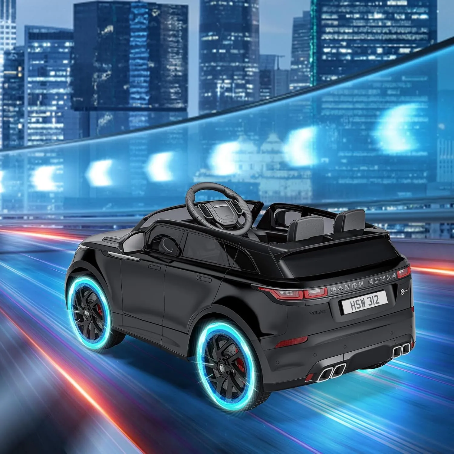 12V Ride On Car, Electric Vehicle Toy for Kid & Toddler, Licensed Land Rover Battery Powered Electric Truck with Parental Remote Control, Music, LED Lights