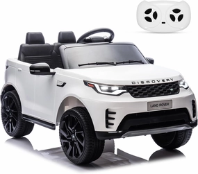 12V Kids Ride On Car,Licensed Land Rover Style, 4.5Ah Battery, 2 Motors, 3 Speed Modes, Safety Features,White