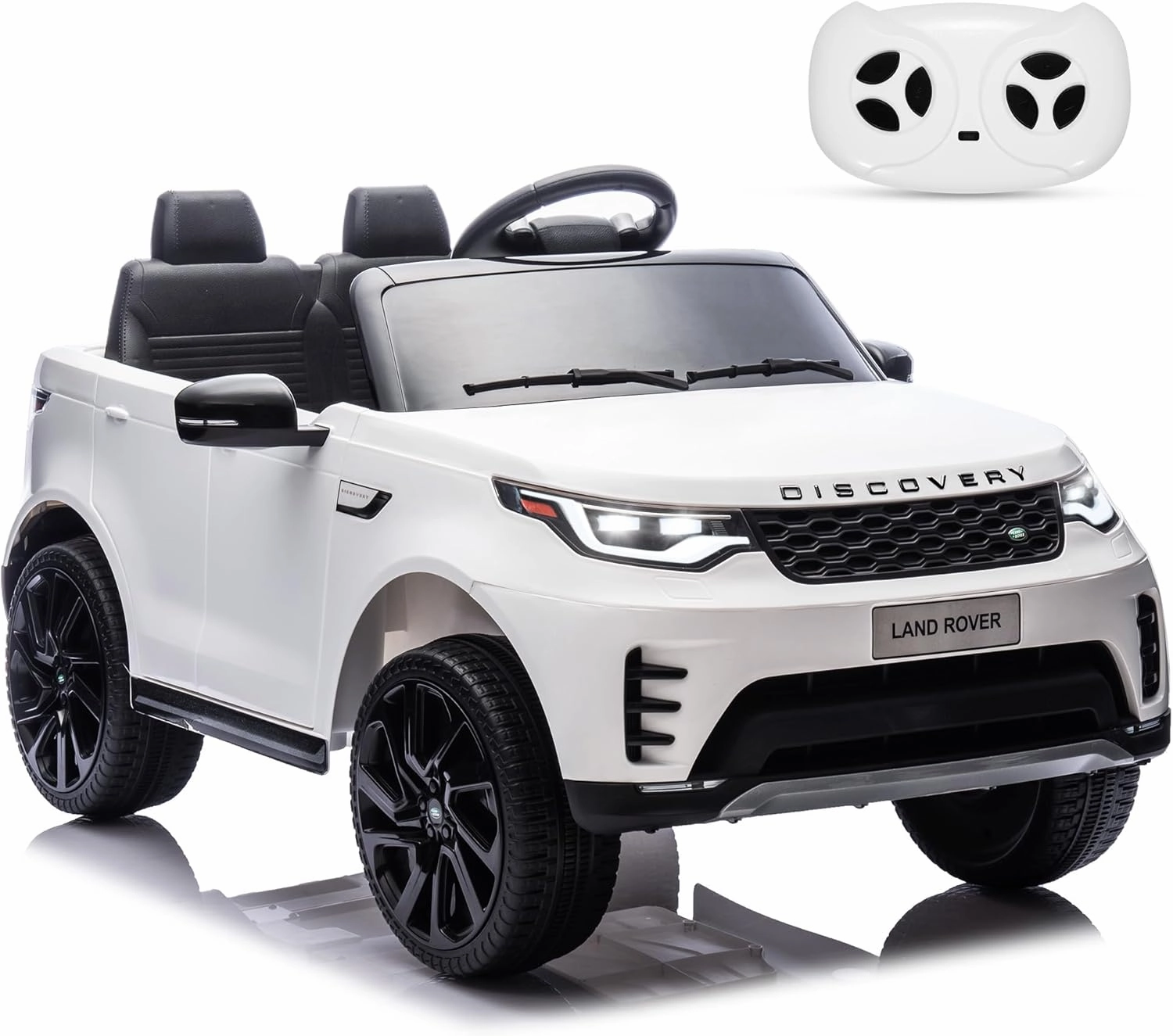 12V Kids Ride On Car,Licensed Land Rover Style, 4.5Ah Battery, 2 Motors, 3 Speed Modes, Safety Features,White