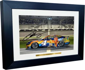 12x8 A4 Josh Berry 2024 Daytona NASCAR Cup Series No. 4 Ford Mustang Dark Horse for Stewart–Haas Racing Signed Autographed Signature Photo Photograph Picture Frame Poster Celebration Gift