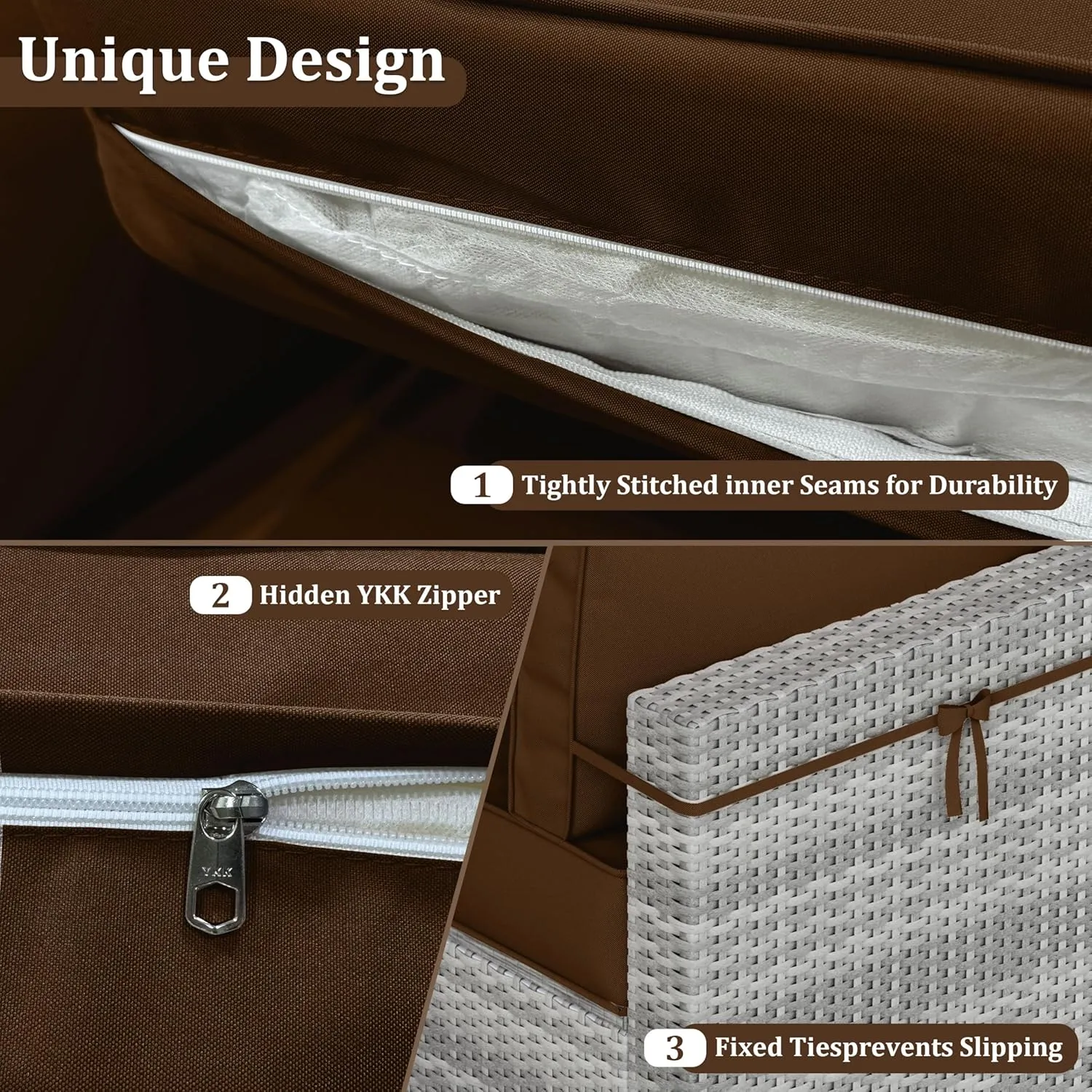 14 Pcs Outdoor Cushion Covers Patio Cushion Slipcovers Replacement Splash Proof with Zipper for Outdoor Furniture, Patio Sofa Couch 3 Sizes, Covers Only