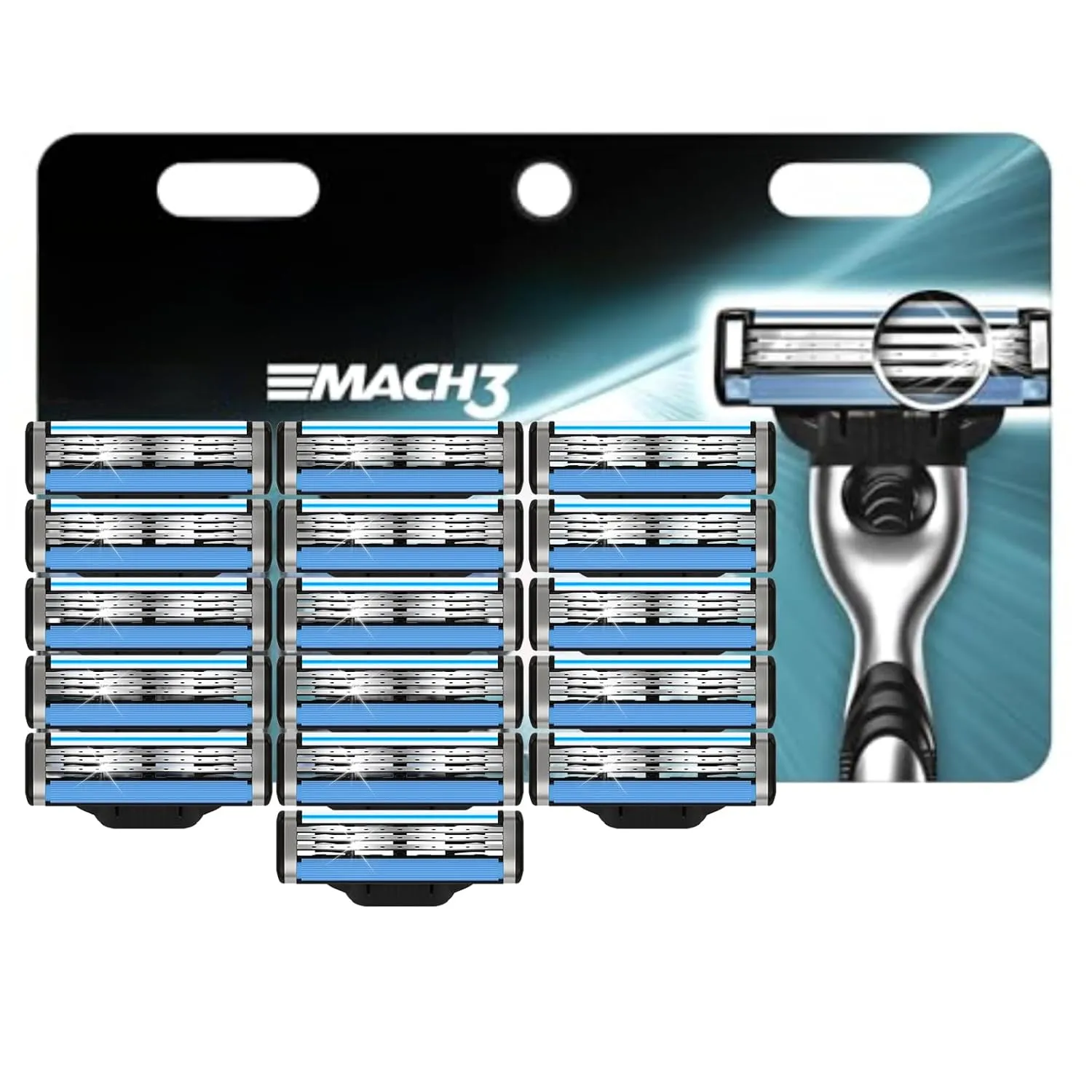 16 Count Razor Blade Refills, Mach 3 Razor Refills for Men