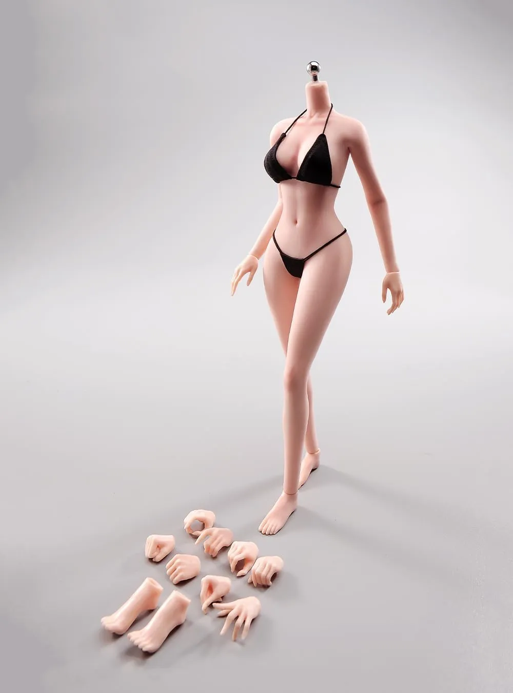 1/6 Scale Female Body,12inch Super Flexible Plump Body Type Female Figure with Detachable Feet Hand Shapes Seamless Miniature Action Figure Collectible (240101P Pale Skin)