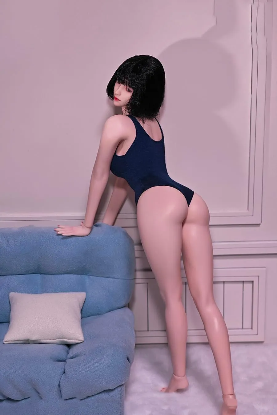 1/6 Scale Female Body,12inch Super Flexible Seamless Body Large Bust Pale Skin Figure with Detachable Feet Natural Body Shape Miniature Action Figure Doll