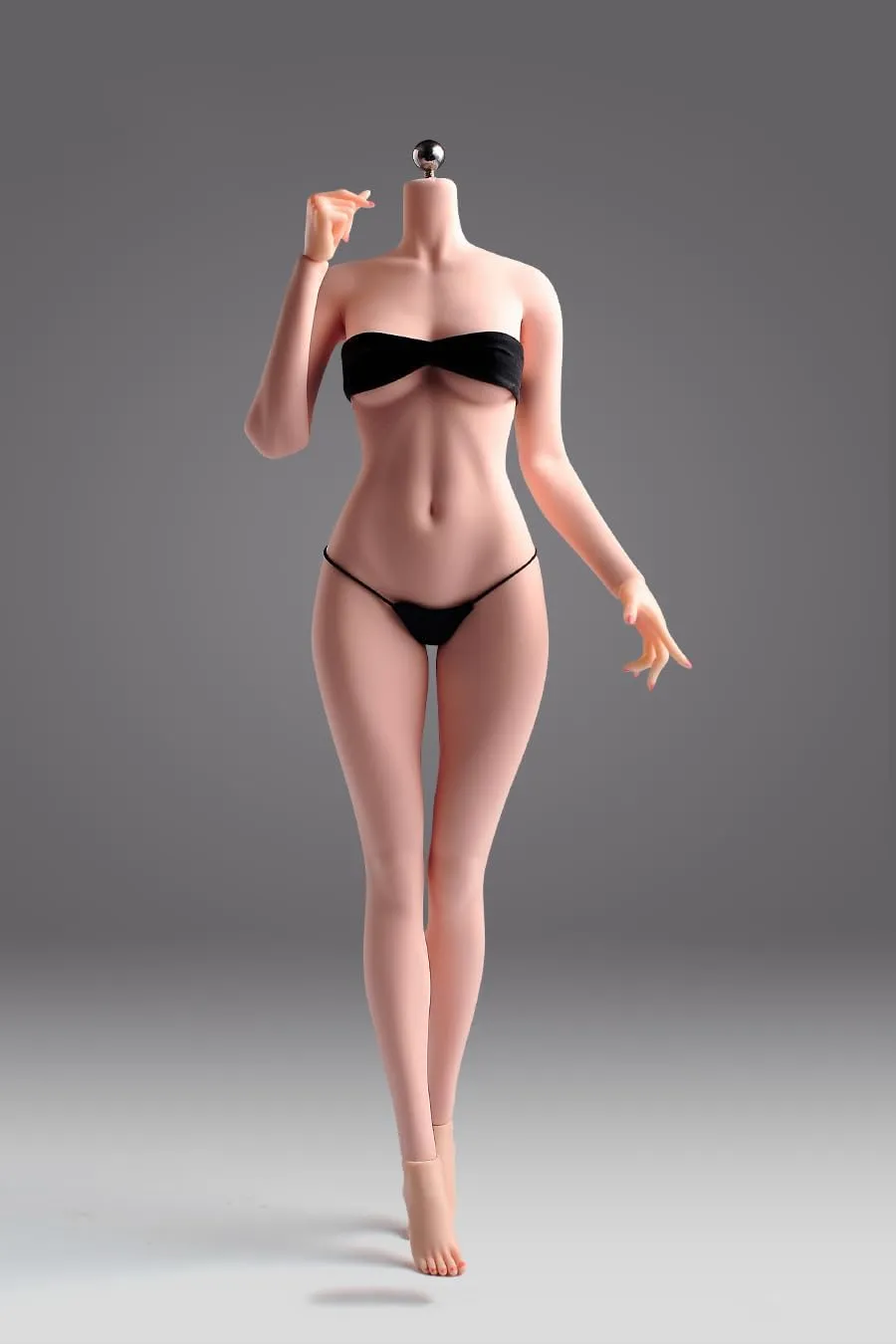 1/6 Scale Female Body,12inch Super Flexible Seamless Body Large Bust Pale Skin Figure with Detachable Feet Natural Body Shape Miniature Action Figure Doll