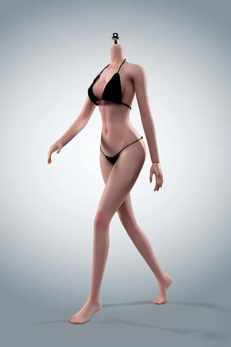 1/6 Scale Female Body,12inch Super Flexible Seamless Female Figure Body Makeup Version with Undetachable Feet Tall and Slender Miniature Action Figure (Suntan Skin)
