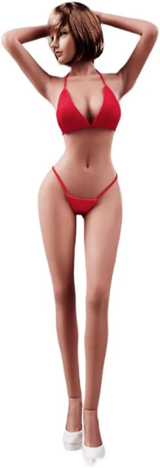 1/6 Scale Super Flexible Female Body 12" Copper Suntan Skin Large Bust Seamless Miniature Action Figure Body Doll Collection Without Head Sculpt