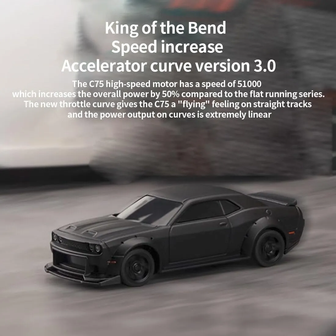 1/76 Mini Remote Control RC Drift Car, 2.4G 3CH High Speed Turbo Sport Racing Car RC Electric Rear-Drive Model Gifts for Adults - RTR Version