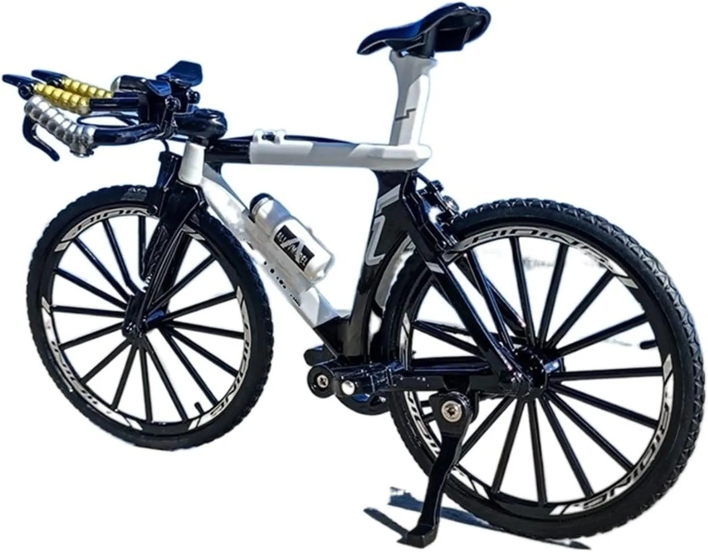 1:8 Alloy Track Bike Die-cast Molded Metal Racing Double Handlebar Mountain Bike Pocket Portable Analog Collectible Gift Motorcycle Model(White)