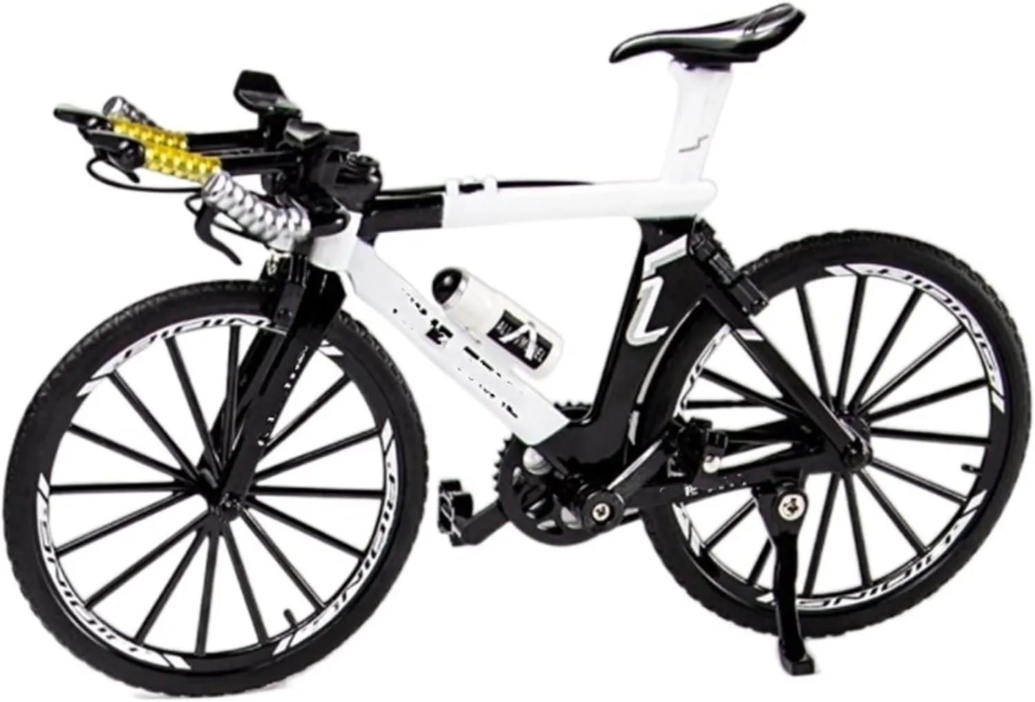 1:8 Alloy Track Bike Die-cast Molded Metal Racing Double Handlebar Mountain Bike Pocket Portable Analog Collectible Gift Motorcycle Model(White)