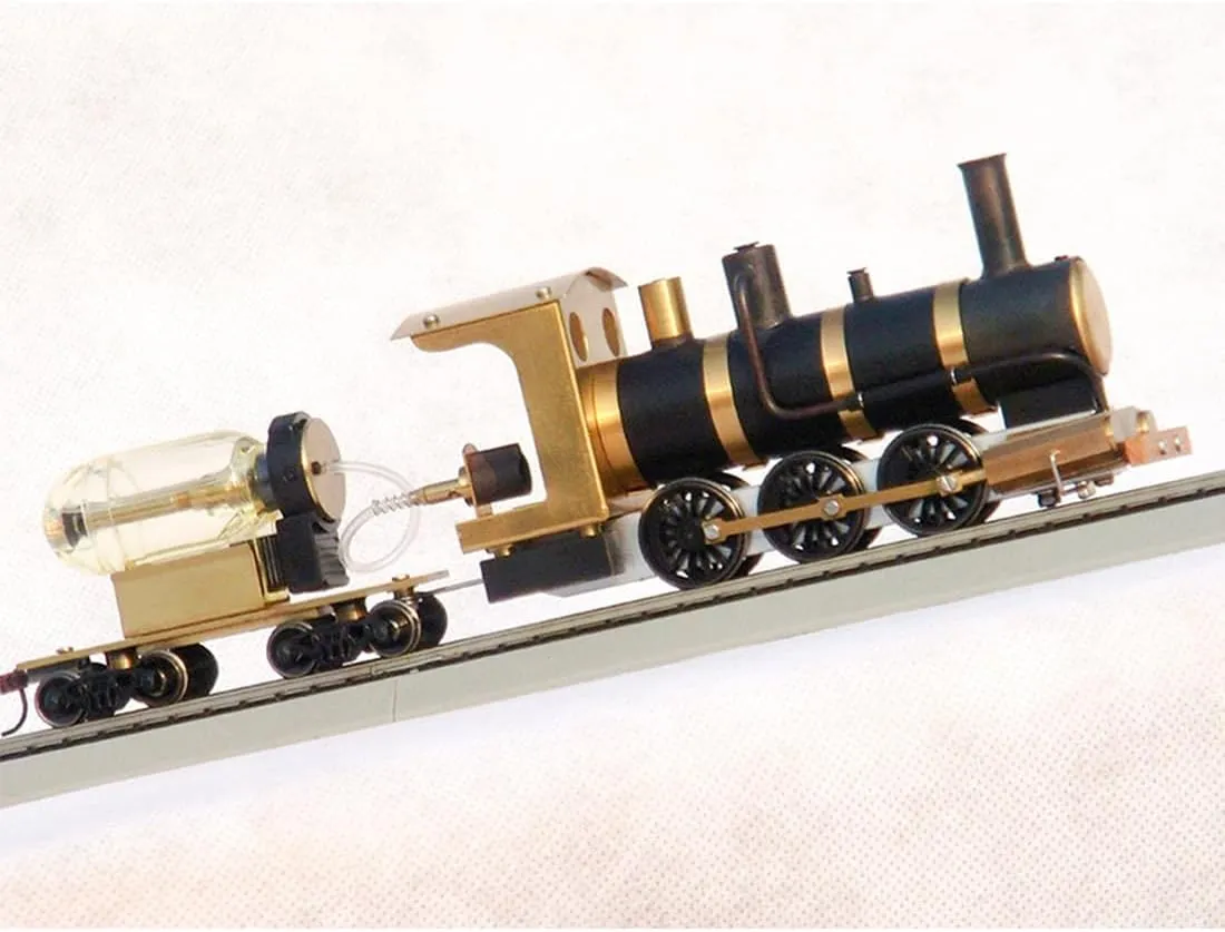 1/87 HO Scale Engine Model Kits, Live Steam Train Engine Kit for Adults, Single-Acting Oscillating Steam Engine Motor Model Educational Physics Experiment STEM Model