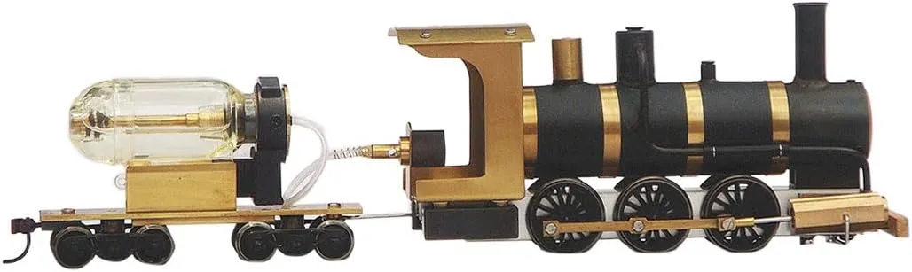1/87 HO Scale Engine Model Kits, Live Steam Train Engine Kit for Adults, Single-Acting Oscillating Steam Engine Motor Model Educational Physics Experiment STEM Model