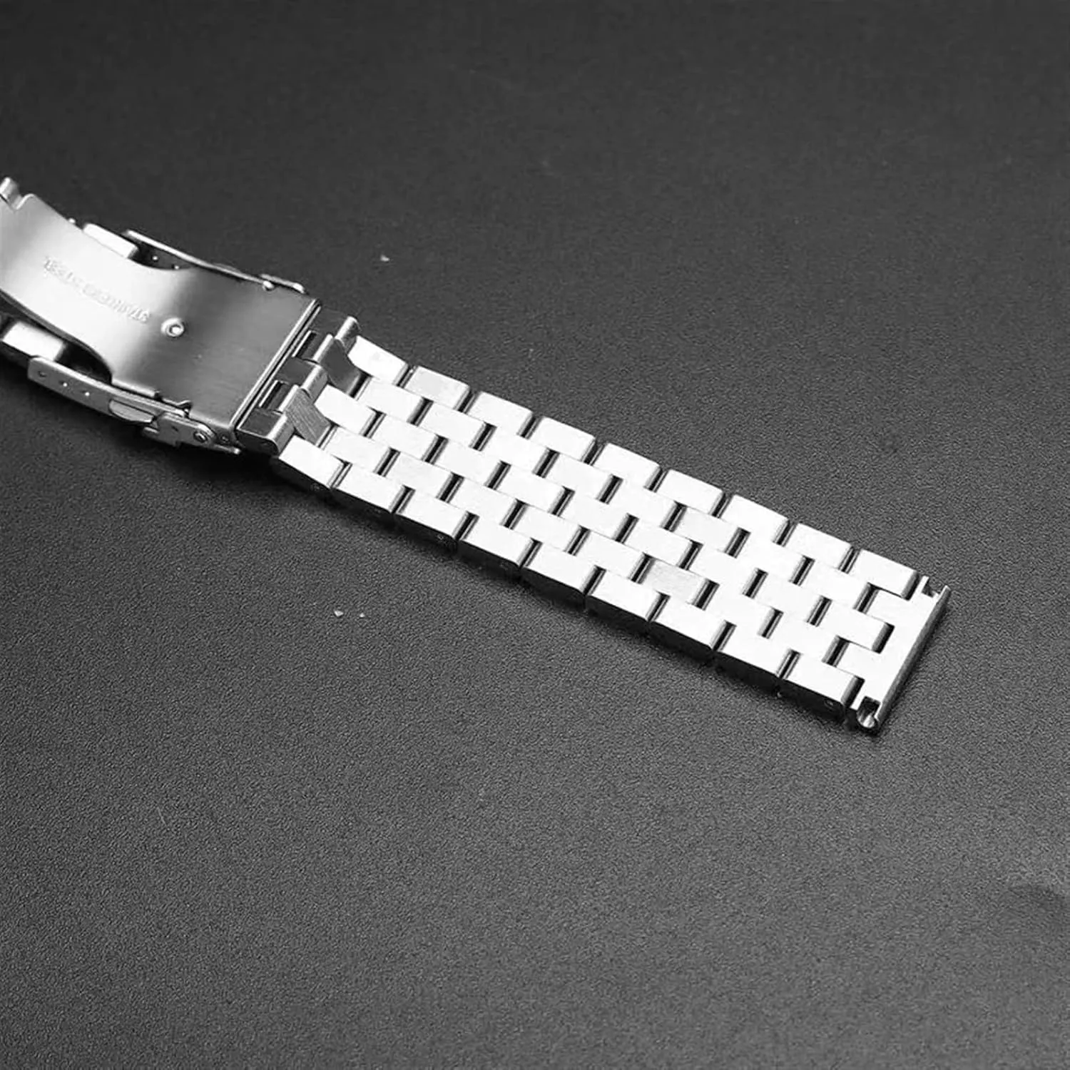 18mm 20mm 22mm 24mm 26mm Solid Stainless Steel Strap For Men Extended Fold Clasp Band Metal Brushed Bracelet