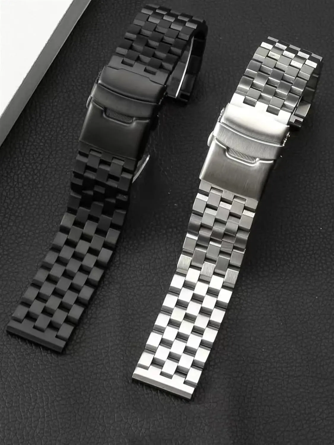18mm 20mm 22mm 24mm 26mm Solid Stainless Steel Strap For Men Extended Fold Clasp Band Metal Brushed Bracelet