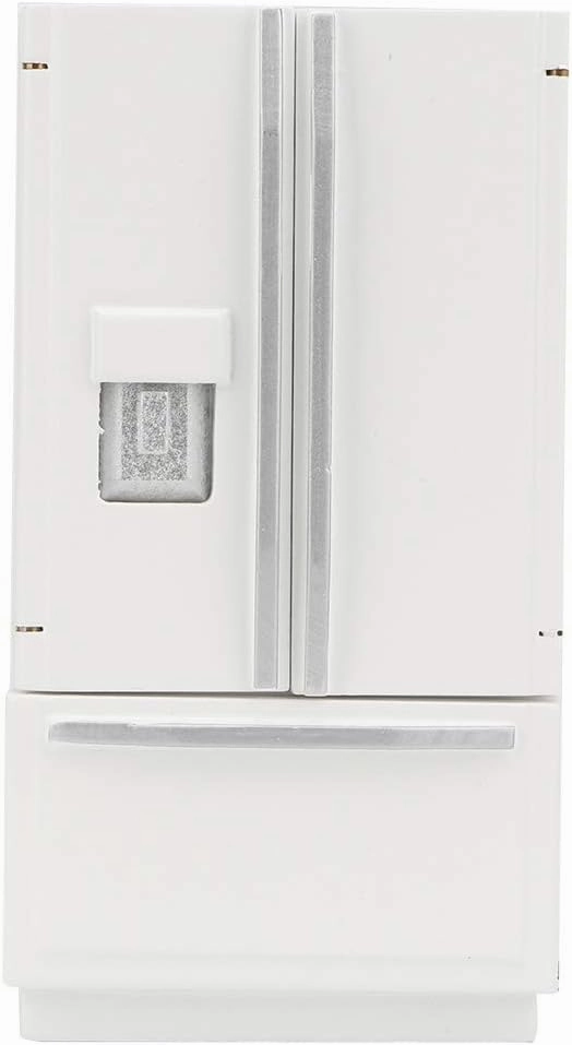 1:12 Dollhouse Miniature Fridge, High Simulation Kitchen Prop Delicate Model Dollhouse Decor, Fridge Refrigerator Accessories, Exquisite Workmanship (White)