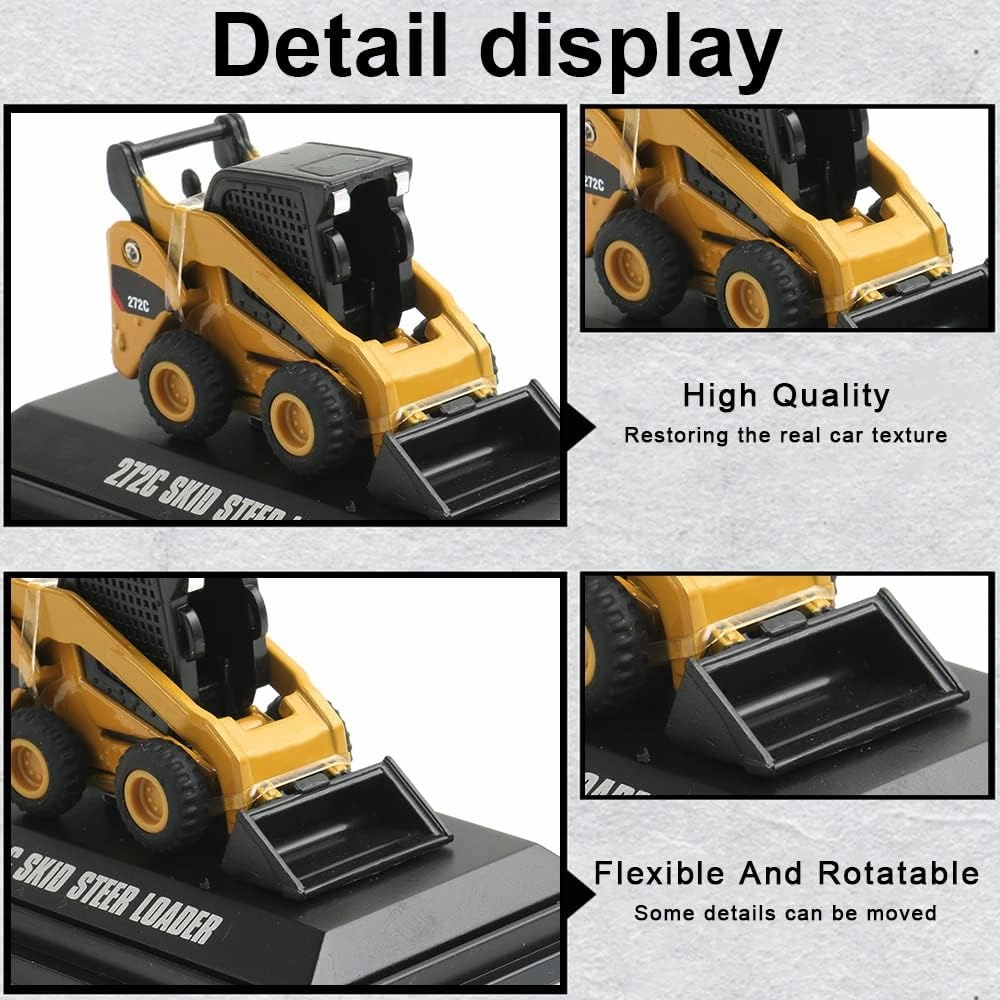 1:150 N Scale Mini Construction Vehicles Toys, Diecast Engineering Vehicle Model for N Scale Railroad, Train Set, Collection, Age 15 