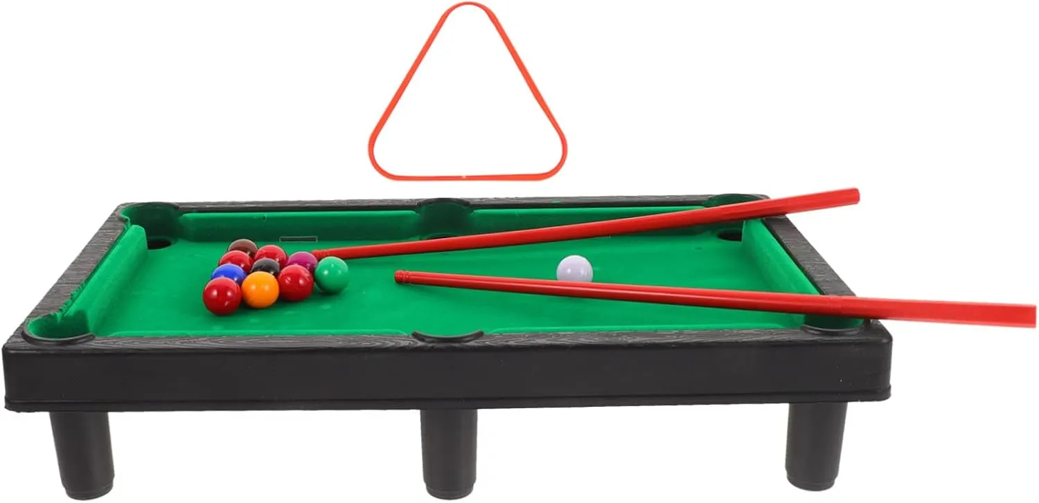 1set Mini Billiard Table Game for Boys and Girls Tabletop Pool Toy Cues Balls and Rack Fun Indoor Desk Game for Family and Friends