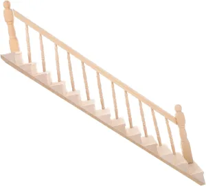 1Set Wooden Staircase for Dollhouse Decor DIY Miniature Furniture Accessory for Playhouses and Crafts Enhance Imagination and Creativity Smooth Polished Finish