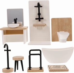 1Set Scale Dollhouses Includes Shower Decor for Miniature Home Decoration and Parent Bonding