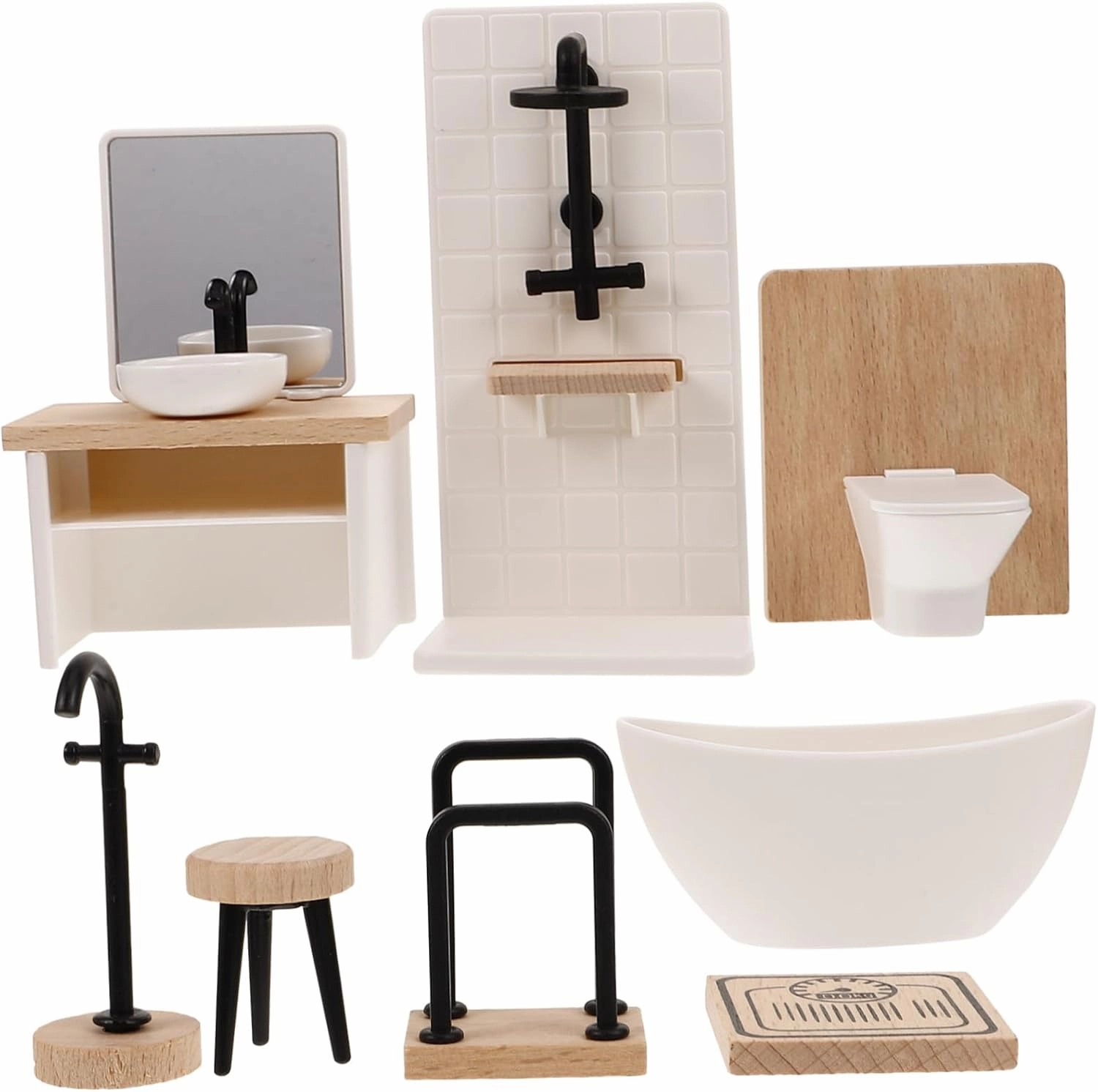 1Set Scale Dollhouses Includes Shower Decor for Miniature Home Decoration and Parent Bonding