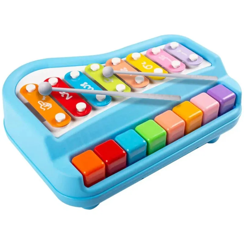 2-in-1 Xylophone & Piano - 8 Keys| Assorted Colours (1-4 Years)