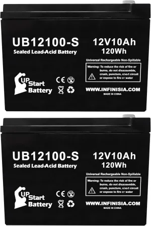 2 Pack 12V 10Ah Replacement for Shoprider Echo 3 Battery SL73-24V 10AH UB12100-S for Shoprider Mobility Scooter Battery - SLA Sealed Lead Acid AGM Batteries
