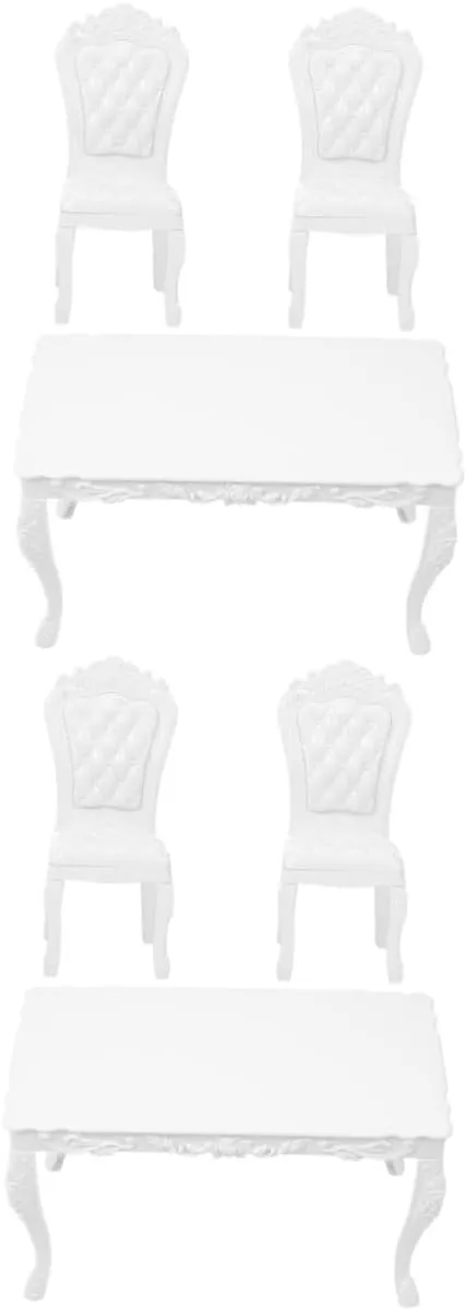 2 Sets Miniature Dollhouse Furniture Set Dining Table Chairs for Playhouse Accessory Realistic Design for DIY Projects Model Lovers Table Chairs