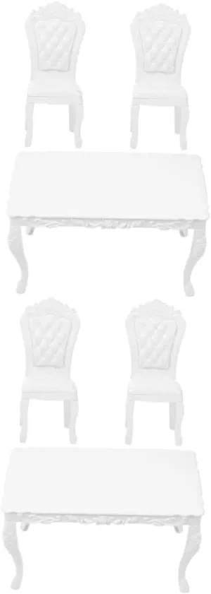 2 Sets Miniature Dollhouse Furniture Set Dining Table Chairs for Playhouse Accessory Realistic Design for DIY Projects Model Lovers Table Chairs