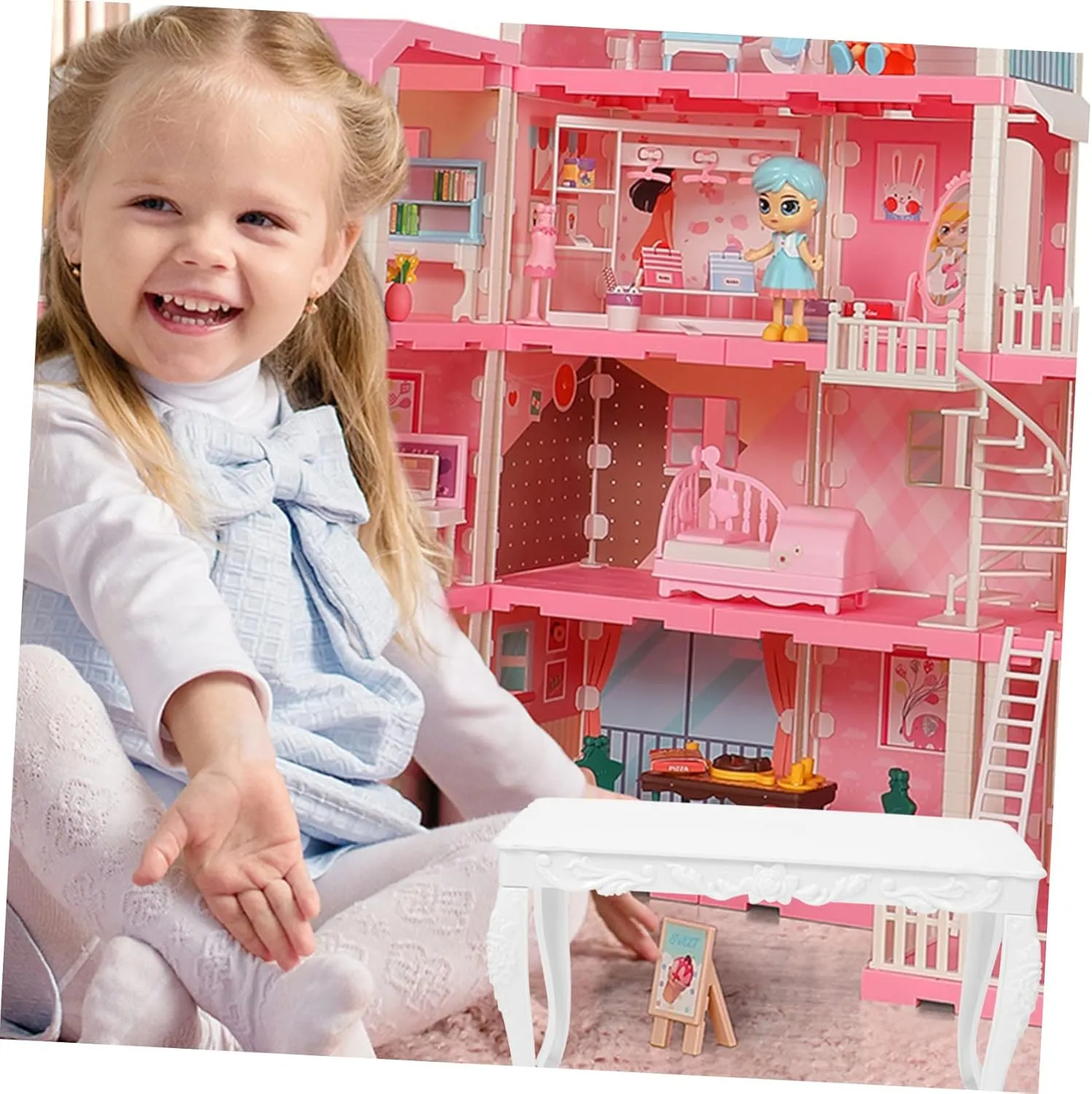 2 Sets Miniature Dollhouse Furniture Set Dining Table Chairs for Playhouse Accessory Realistic Design for DIY Projects Model Lovers Table Chairs
