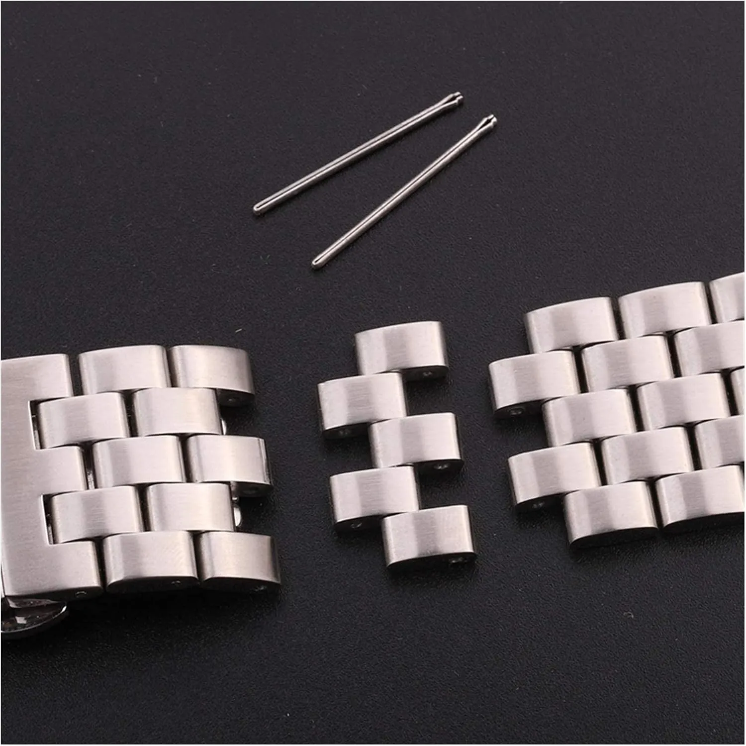 20 22 24 26mm Stainless Steel watchbands Women Men Silver Brushed Metal Watch Strap Deployment Clasp