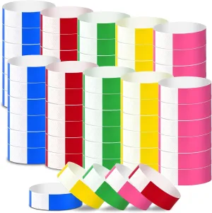 2000 Pcs Paper Wristbands for Events Waterproof Neon Colored Wrist Bands Adhesive Concert Identification Wristbands Hand Bands for Events(Color)