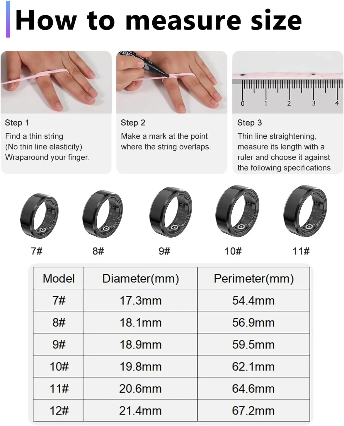 2025 Upgrade Smart Ring Health Tracker for Men Women - IP68 Waterproof Fitness Ring with Sleep Tracker/Heart Rate/Blood Oxygen/Steps/Distance/Calories, Air Shutter, Charging case Up to 7-Day